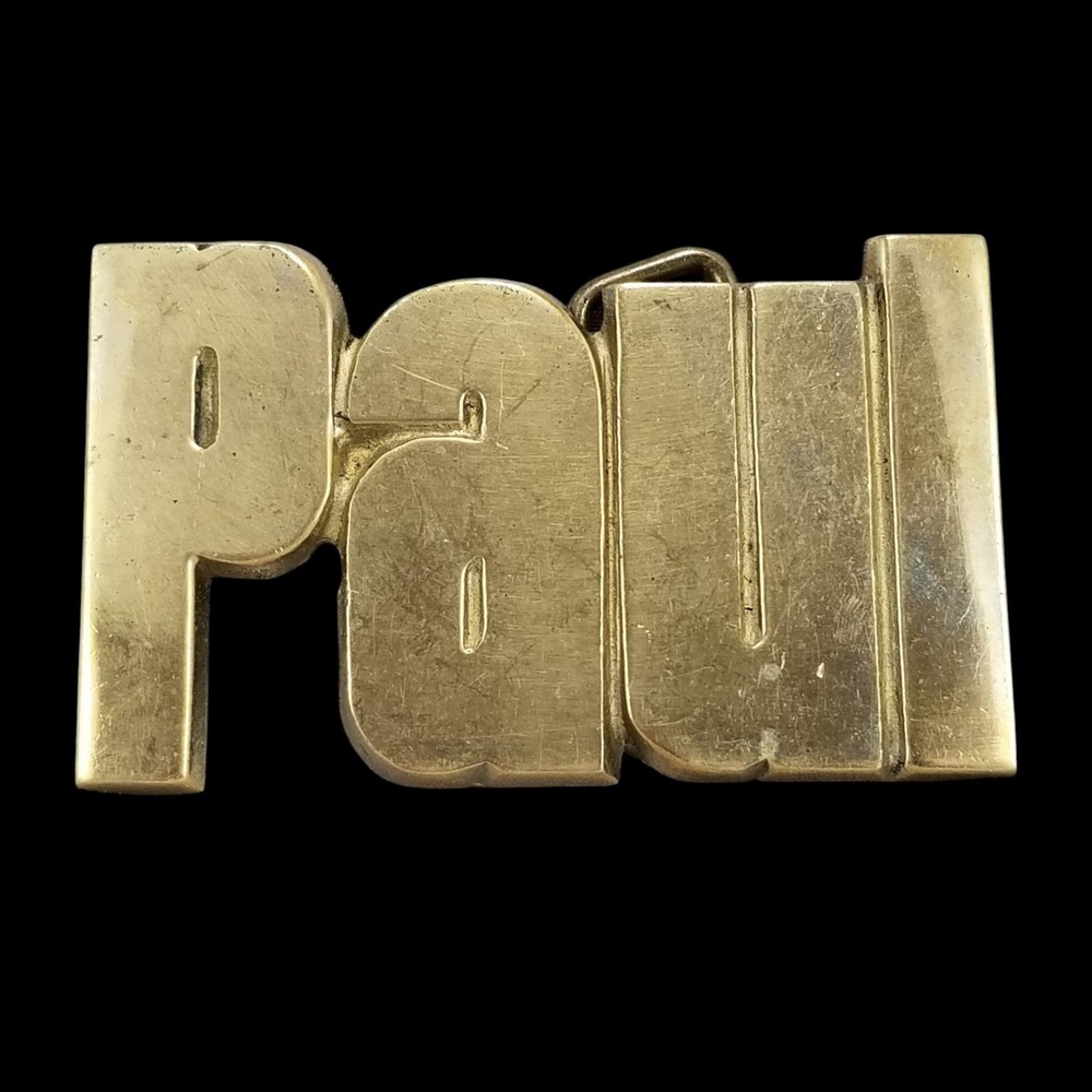 Vintage Paul Name Belt Buckle Solid Brass 1978 Baron Buckle Made in Taiwan‎